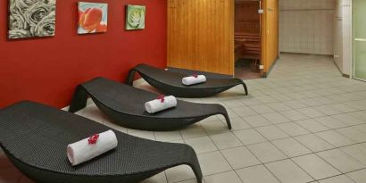 Relaxing spa area at the Hilton Zurich Airport.