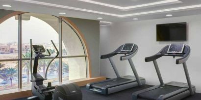 well equipped fitness center at DoubleTree by Hilton Riyadh - Al Muroj Business Gate.