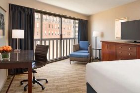 Working station in a hotel room at the Hyatt Regency San Francisco.