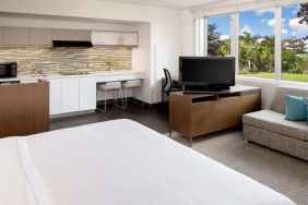 King guestroom with kitchenette at the Element Miami International Airport.