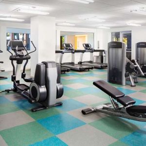 Fully equipped fitness center at the Element Miami International Airport.