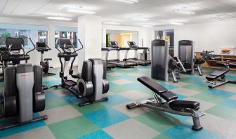 Fully equipped fitness center at the Element Miami International Airport.