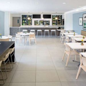 Dining area perfect as workspace at the Element Miami International Airport.