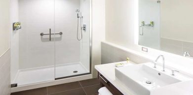 Spacious bathroom at the Element Miami International Airport.