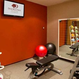 well equipped fitness center at DoubleTree by Hilton Luxembourg.