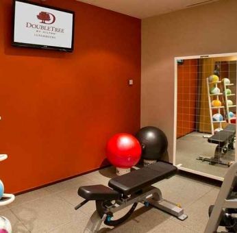 well equipped fitness center at DoubleTree by Hilton Luxembourg.