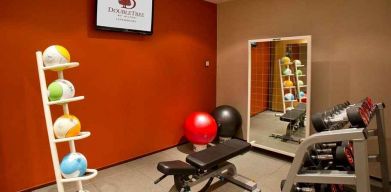 well equipped fitness center at DoubleTree by Hilton Luxembourg.