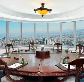 professional meeting room with gorgeous city views at Hilton Beirut Habtoor Grand.