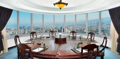 professional meeting room with gorgeous city views at Hilton Beirut Habtoor Grand.