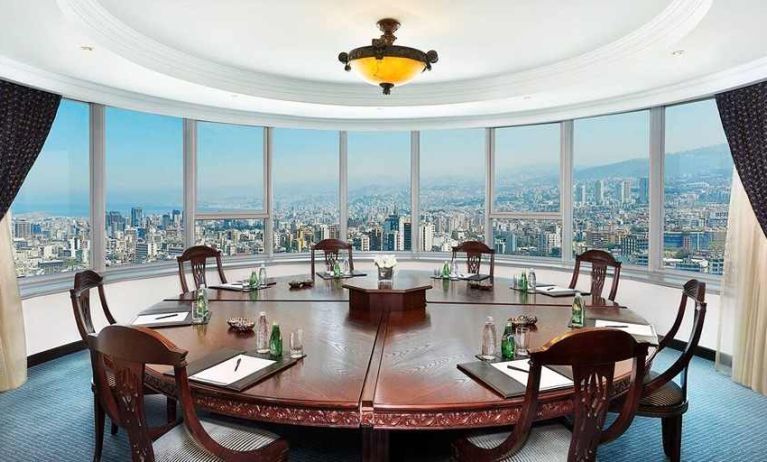 professional meeting room with gorgeous city views at Hilton Beirut Habtoor Grand.