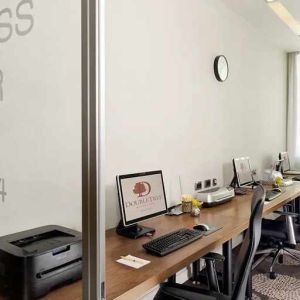 dedicated business center with PC, internet, printer, and workspace at DoubleTree by Hilton Zagreb.