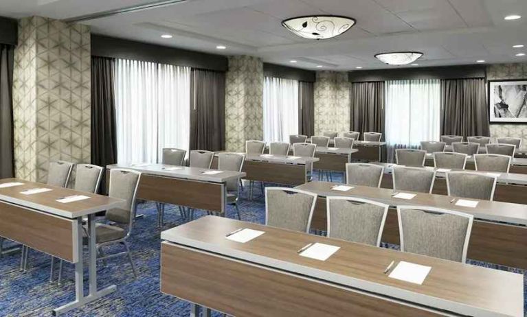 professional, well-equipped conference room at Hampton Inn & Suites Tampa-Ybor City/Downtown.