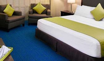 Comfortable guest room at Miami International Airport Hotel.