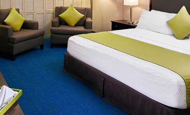 Comfortable guest room at Miami International Airport Hotel.