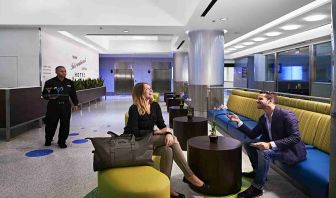 Comfortable lobby area at Miami International Airport Hotel.