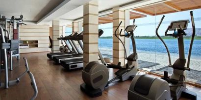 well equipped fitness center at Hilton Luxor Resort & Spa.