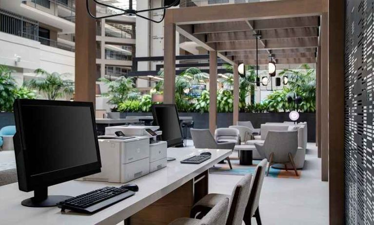 fully-equipped business center with computer, internet, and printer at Embassy Suites by Hilton San Rafael Marin County.