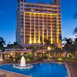 Outside pool at the Hilton Yaounde.