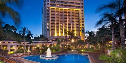 Outside pool at the Hilton Yaounde.