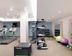well equipped fitness center at Hilton Garden Inn Budapest City Centre.