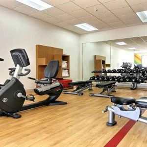 Well equipped fitness center at Wyndham Omaha.