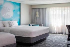 Comfortable queen room with business desk at Sonesta Select Atlanta Norcross I-85.