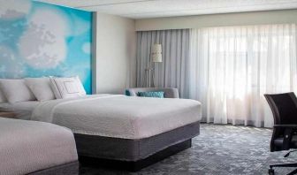 Comfortable queen room with business desk at Sonesta Select Atlanta Norcross I-85.