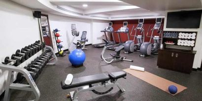 well equipped fitness center at Hilton Garden Inn Trivandrum.