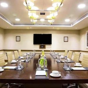 professional meeting room for all business meetings at Hilton Garden Inn Trivandrum.