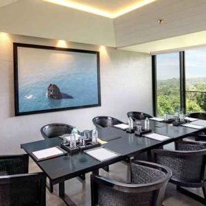 professional meeting room with beautiful nature views at DoubleTree by Hilton Goa - Panaji.