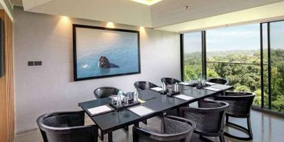 professional meeting room with beautiful nature views at DoubleTree by Hilton Goa - Panaji.