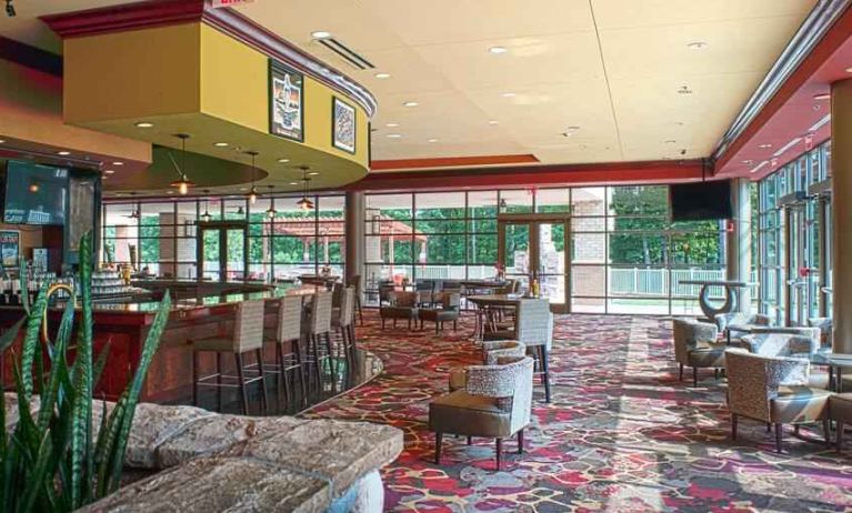 Co-working space along the bar at the Embassy Suite by Hilton Charlotte-Concord- Golf Resort & Spa.