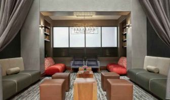 Comfortable lounge perfect for co-working at the Embassy Suites by Hilton Los Angeles Downey.