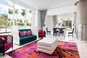 Spacious lobby workspace at the YVE Hotel Miami.