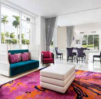 Spacious lobby workspace at the YVE Hotel Miami.