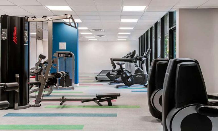 Fully equipped fitness center at the Sheraton Miami Airport Hotel.