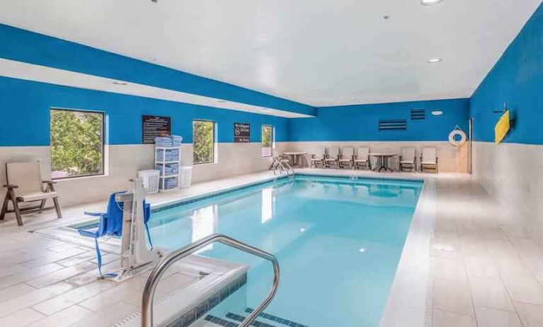 Relaxing indoor pool at the Hampton Inn Greenfield.