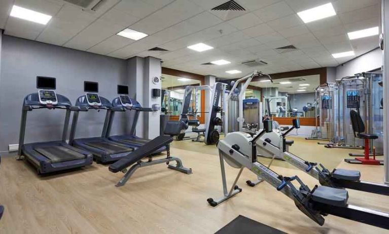 Fully equipped fitness center at the DoubleTree by Hilton Coventry.