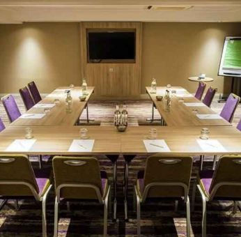 Meeting room with u shape table at the Doubletree by Hilton Glasgow Central.