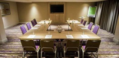 Meeting room with u shape table at the Doubletree by Hilton Glasgow Central.