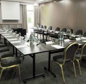 Meeting room with u shape table at the Doubletree by Hilton Glasgow Strathclyde.