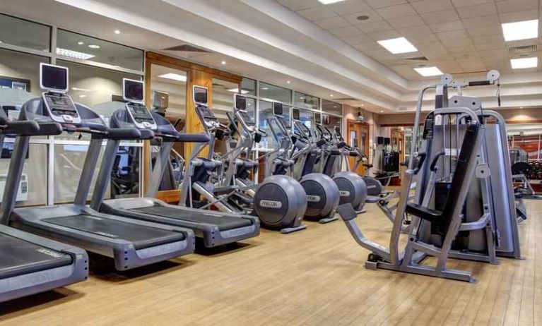 Fitness center at the DoubleTree by Hilton Edinburgh Airport.