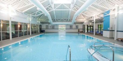 Relaxing indoor pool at the DoubleTree by Hilton Edinburgh Airport.