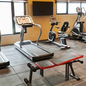 Fitness center at the Hilton Garden Inn Lucknow.