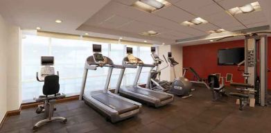 Fitness center at the Hilton Garden Inn New Delhi/Saket.