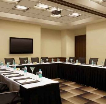 Meeting room. with u shape table at the Hilton Garden Inn New Delhi/Saket.