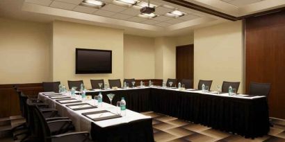 Meeting room. with u shape table at the Hilton Garden Inn New Delhi/Saket.