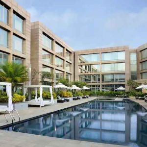 Outdoor pool at the Hilton Bangalore Embassy GolfLinks.