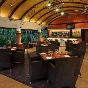 Dining area suitable for co-working at the DoubleTree by Hilton Goa - Arpora - Baga.