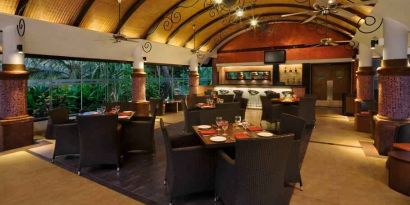 Dining area suitable for co-working at the DoubleTree by Hilton Goa - Arpora - Baga.